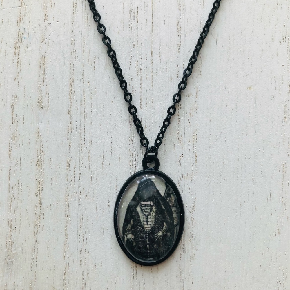 Gothic Victorian Mourning Antique Inspired OOAK Handcrafted Cameo Necklace